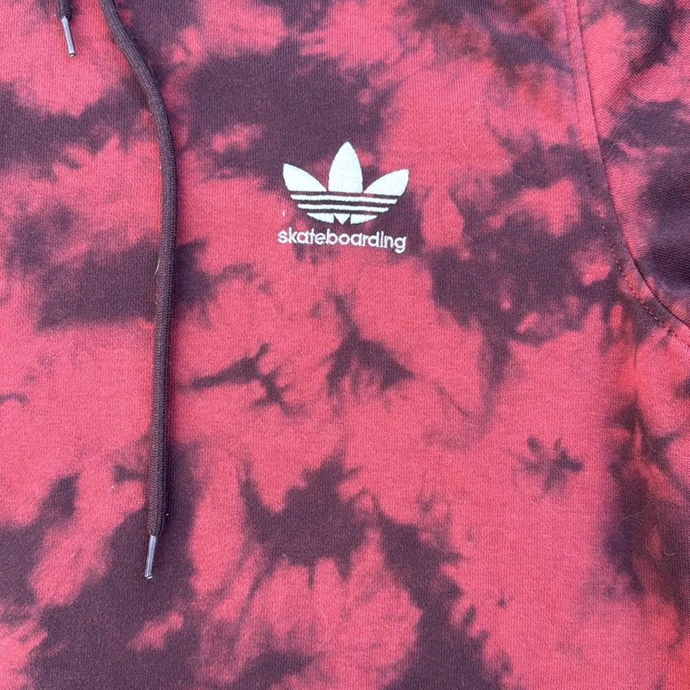 Adidas Skateboarding Men's Red Tie Dye Hoodie Sweatshirt Size Small - Picture 4 of 13